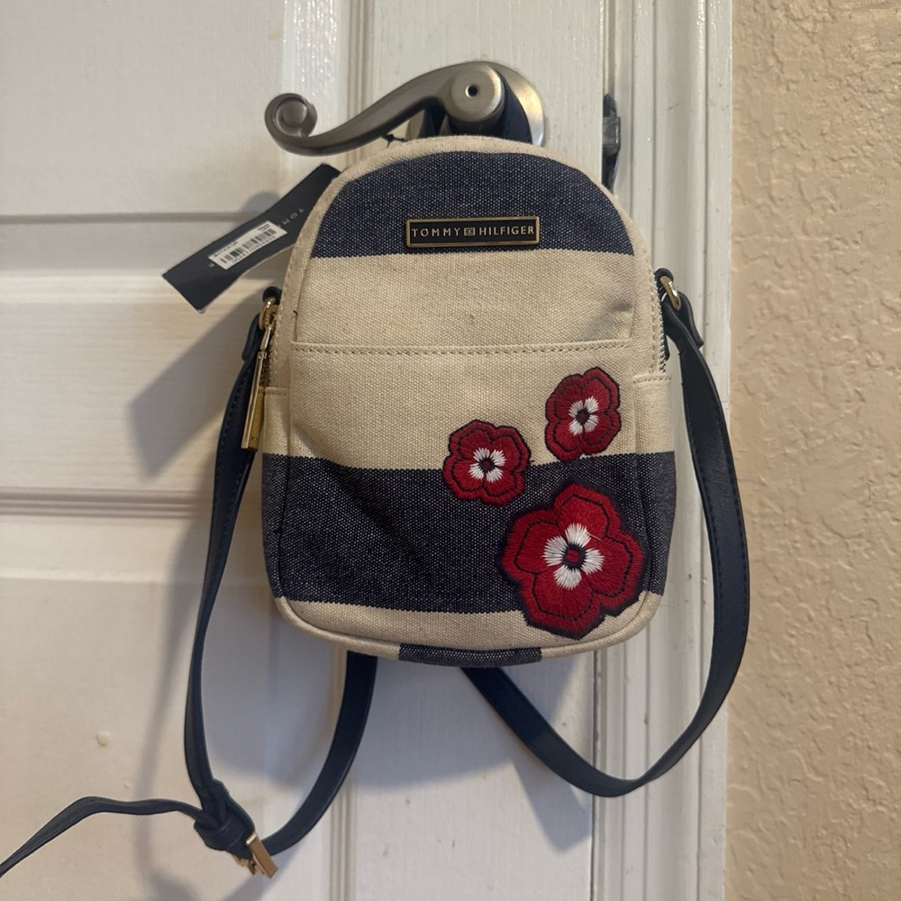 Tommy Hilfiger Navy, Cream & Red Floral Mini Crossbody